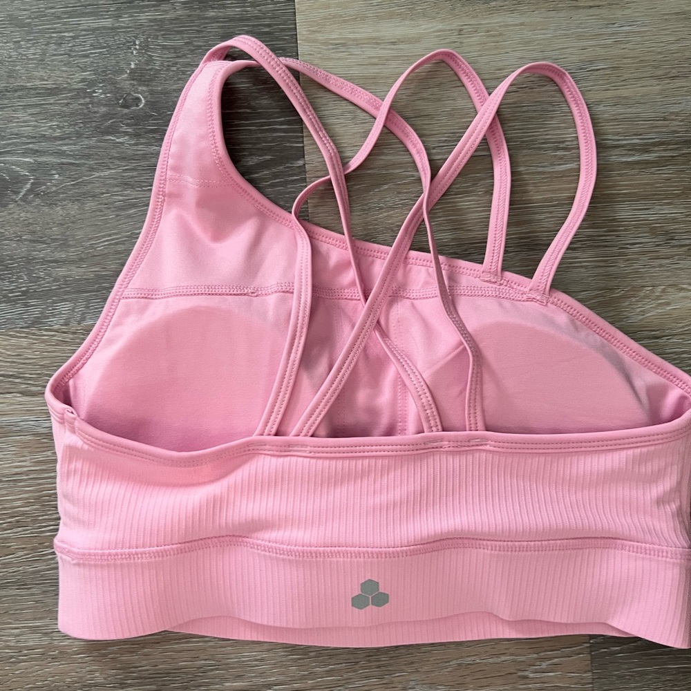 Pink Ribbed Women's Bralette - Picture 2 of 3